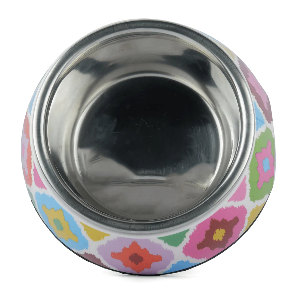 Basil Ikkat Print Melamine Bowl for Dogs and Cats - Image 3