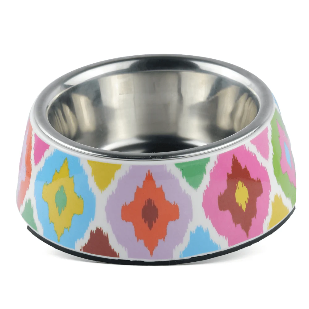 Basil Ikkat Print Melamine Bowl for Dogs and Cats - Image 4