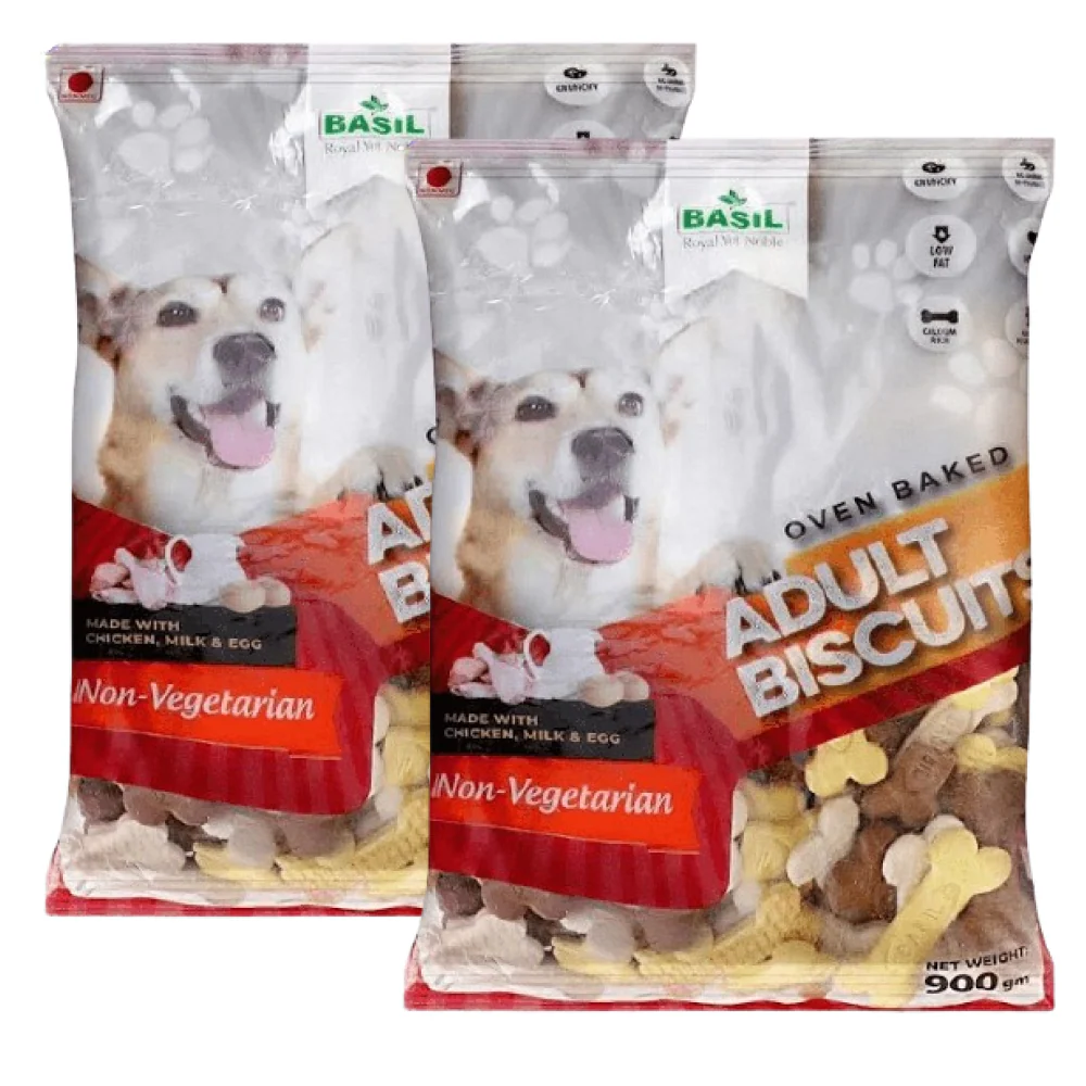 Basil Non Veg Bone Shaped Adult Dog Biscuits - Image 12