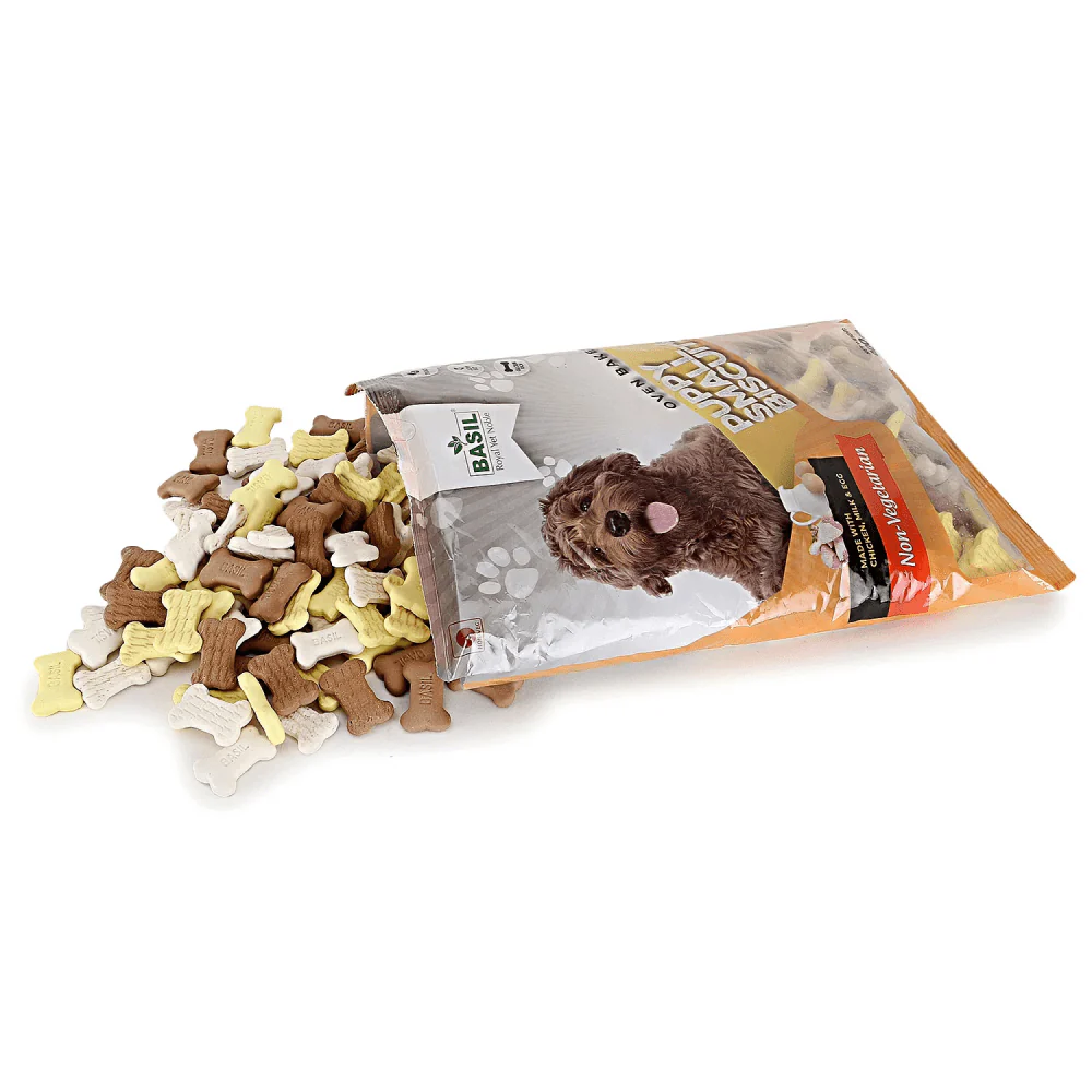 Basil Non Veg Bone Shaped Puppy Biscuits - Image 3