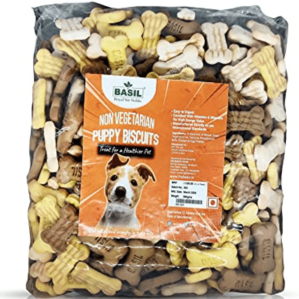 Basil Non Veg Bone Shaped Puppy Biscuits - Image 5