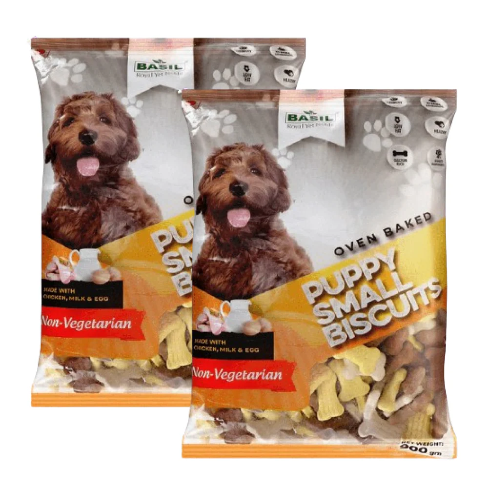 Basil Non Veg Bone Shaped Puppy Biscuits - Image 6