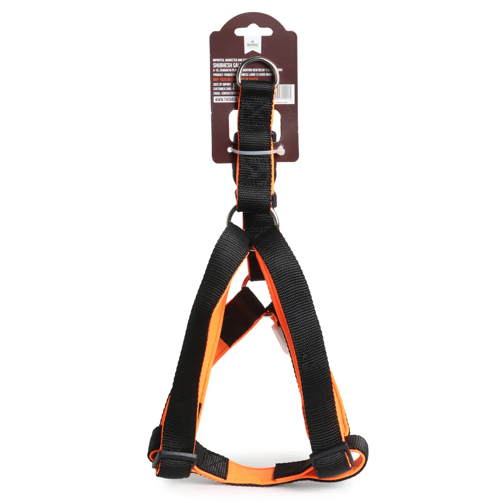 Basil Nylon Padded Adjustable Harness for Dogs (Black) - Image 4