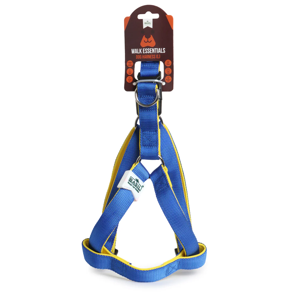 Basil Nylon Padded Adjustable Harness for Dogs (Blue) - Image 6