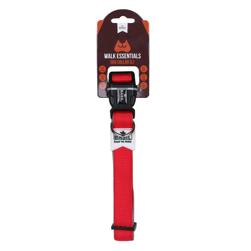 Basil Nylon Padded Collar for Dogs (Red) - Image 10
