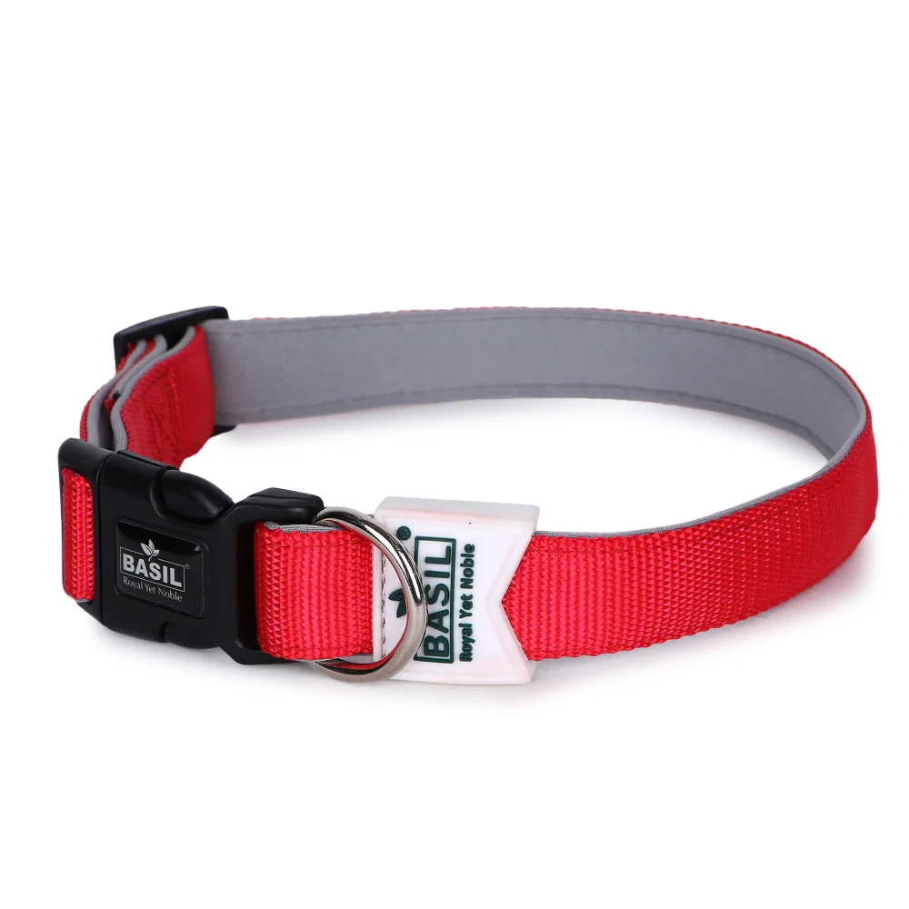 Basil Nylon Padded Collar for Dogs (Red) - Image 5