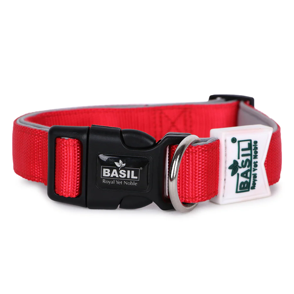 Basil Nylon Padded Collar for Dogs (Red) - Image 7