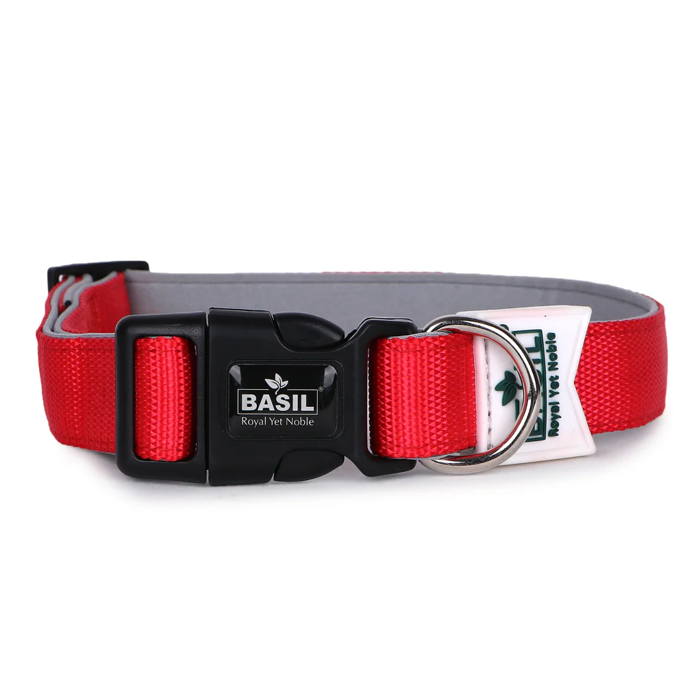 Basil Nylon Padded Collar for Dogs (Red) - Image 6
