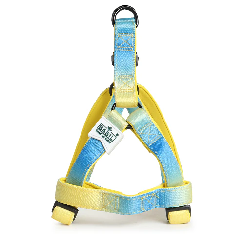 Basil Padded Adjustable Harness for Dogs (Blue/Yellow) - Image 4