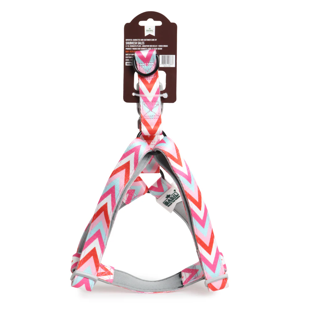 Basil Printed Adjustable Harness for Dogs (Pink) - Image 7