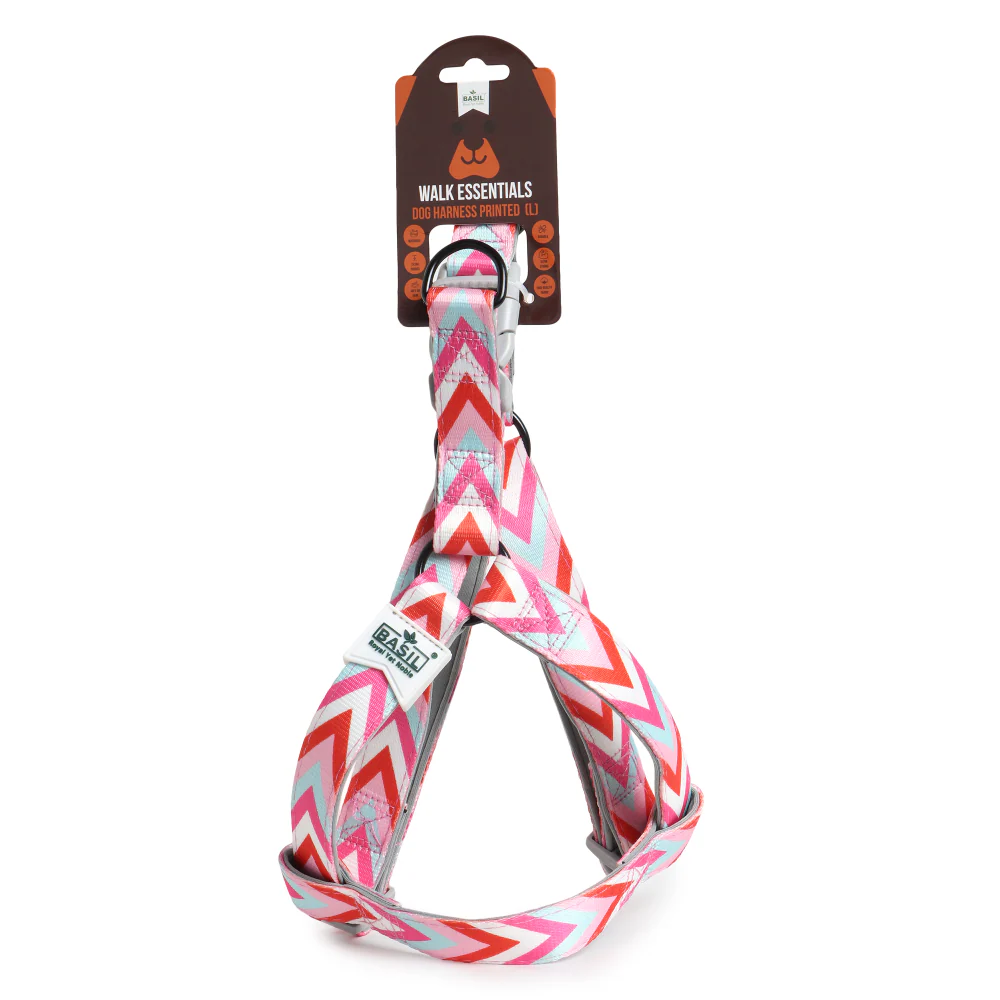 Basil Printed Adjustable Harness for Dogs (Pink) - Image 8
