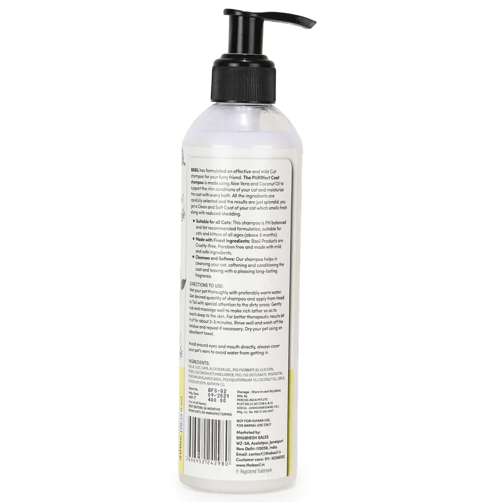 Basil Purrfect Coat Cat Shampoo - Image 4