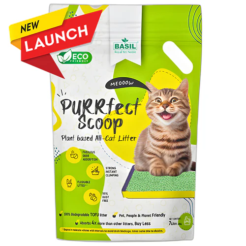 Basil Purrfect Green Tea Scented Clumping Cat Litter