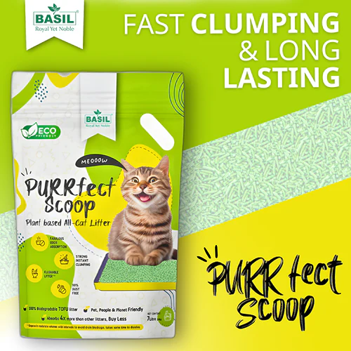 Basil Purrfect Green Tea Scented Clumping Cat Litter - Image 2