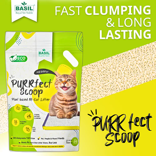 Basil Purrfect Milk Powder Scented Clumping Cat Litter - Image 2