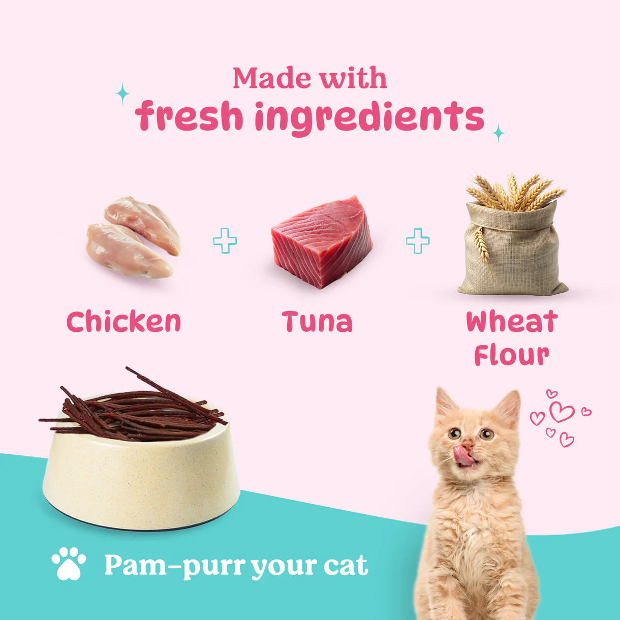 Basil Purrfect Tuna and Chicken Dental Stick Cat Treat - Image 2