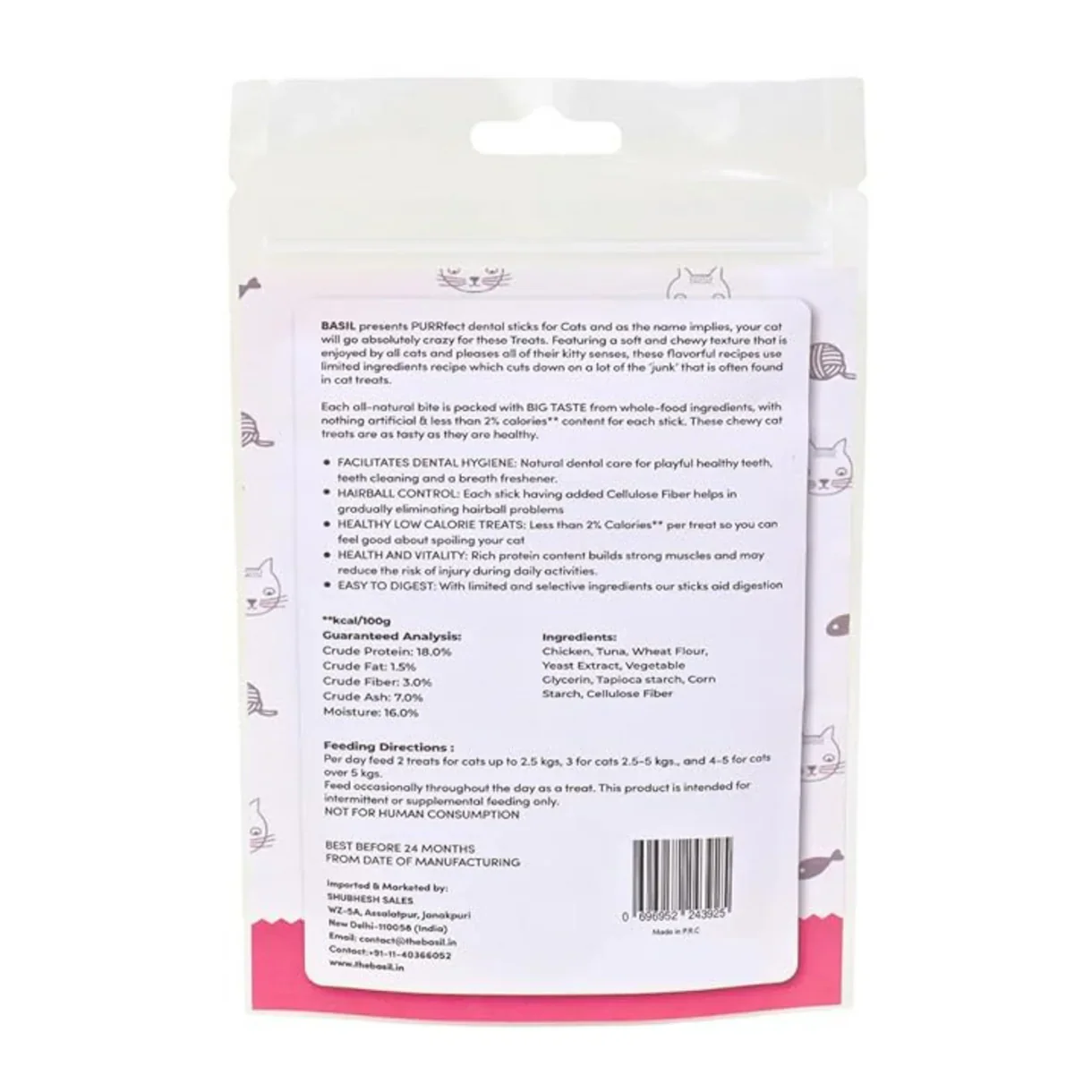 Basil Purrfect Tuna and Chicken Dental Stick Cat Treat - Image 7