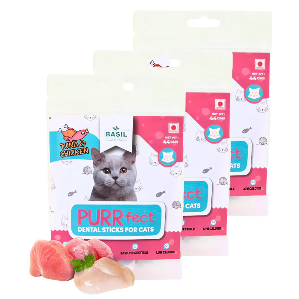 Basil Purrfect Tuna and Chicken Dental Stick Cat Treat - Image 8