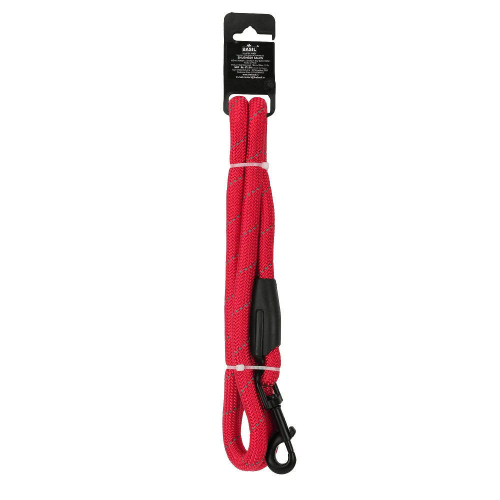 Basil Rope Leash for Dogs and Cats (Red) - Image 5