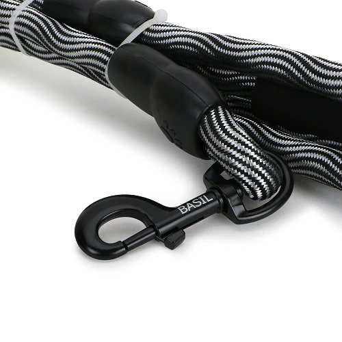 Basil Rope Leash for Dogs (Black/Gray) - Image 4