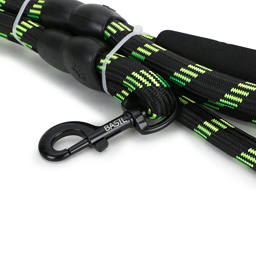 Basil Rope Leash for Dogs (Black/Green) - Image 4
