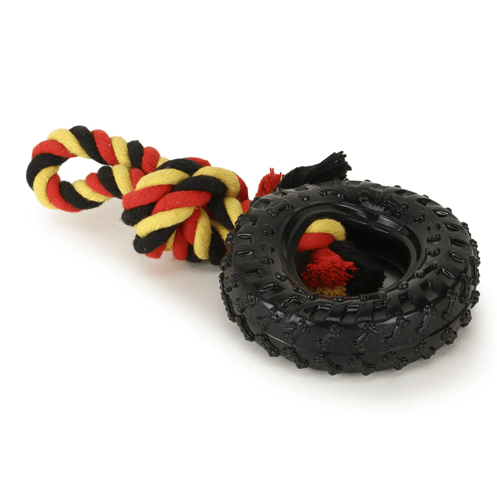 Basil Rubber Tyre with Cotton Rope for Dogs - Image 3