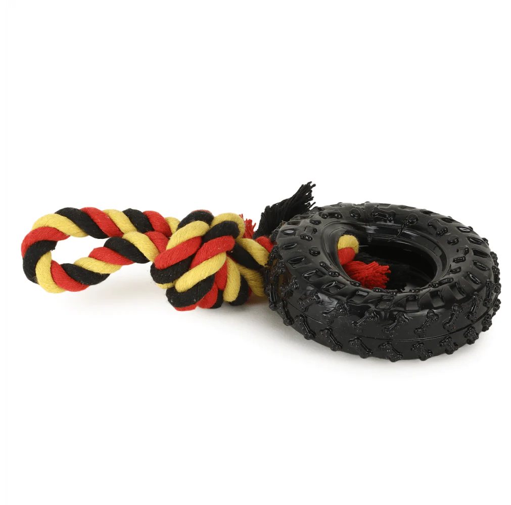 Basil Rubber Tyre with Cotton Rope for Dogs - Image 4