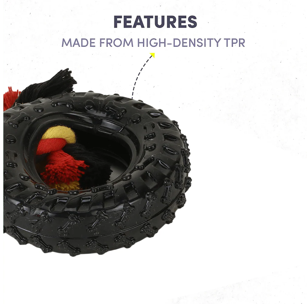 Basil Rubber Tyre with Cotton Rope for Dogs - Image 7