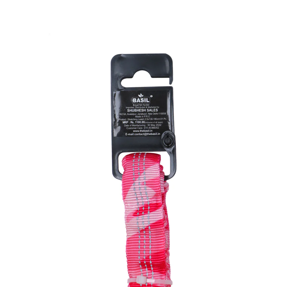 Basil Shock Absorbing Stretch Leash for Dogs (Pink) - Image 11