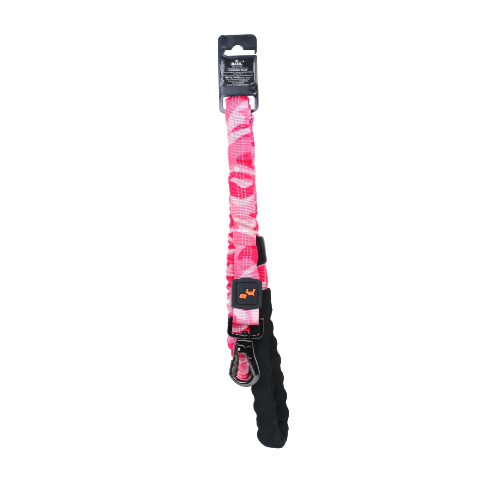 Basil Shock Absorbing Stretch Leash for Dogs (Pink) - Image 7