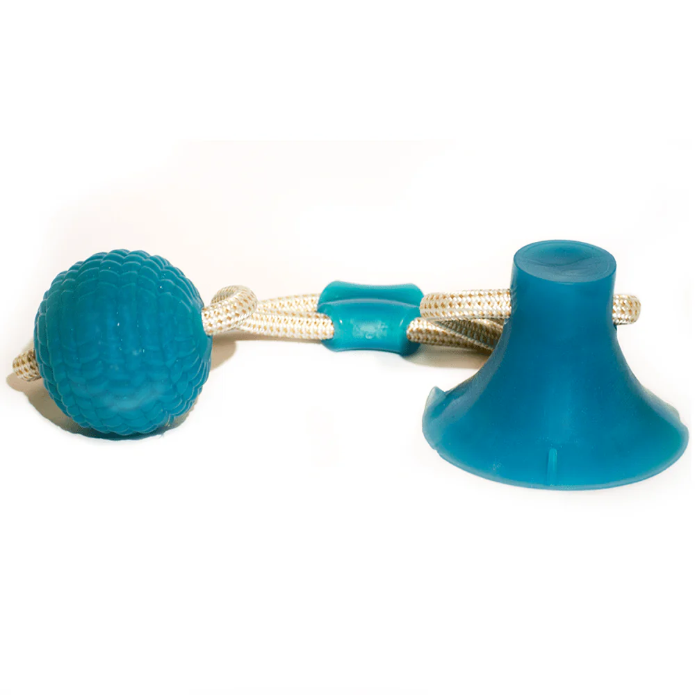Basil Silicon Vacuum Cup with Rope & Ball Toy for Dogs and Cats | For Medium Chewers (Purple) - Image 7