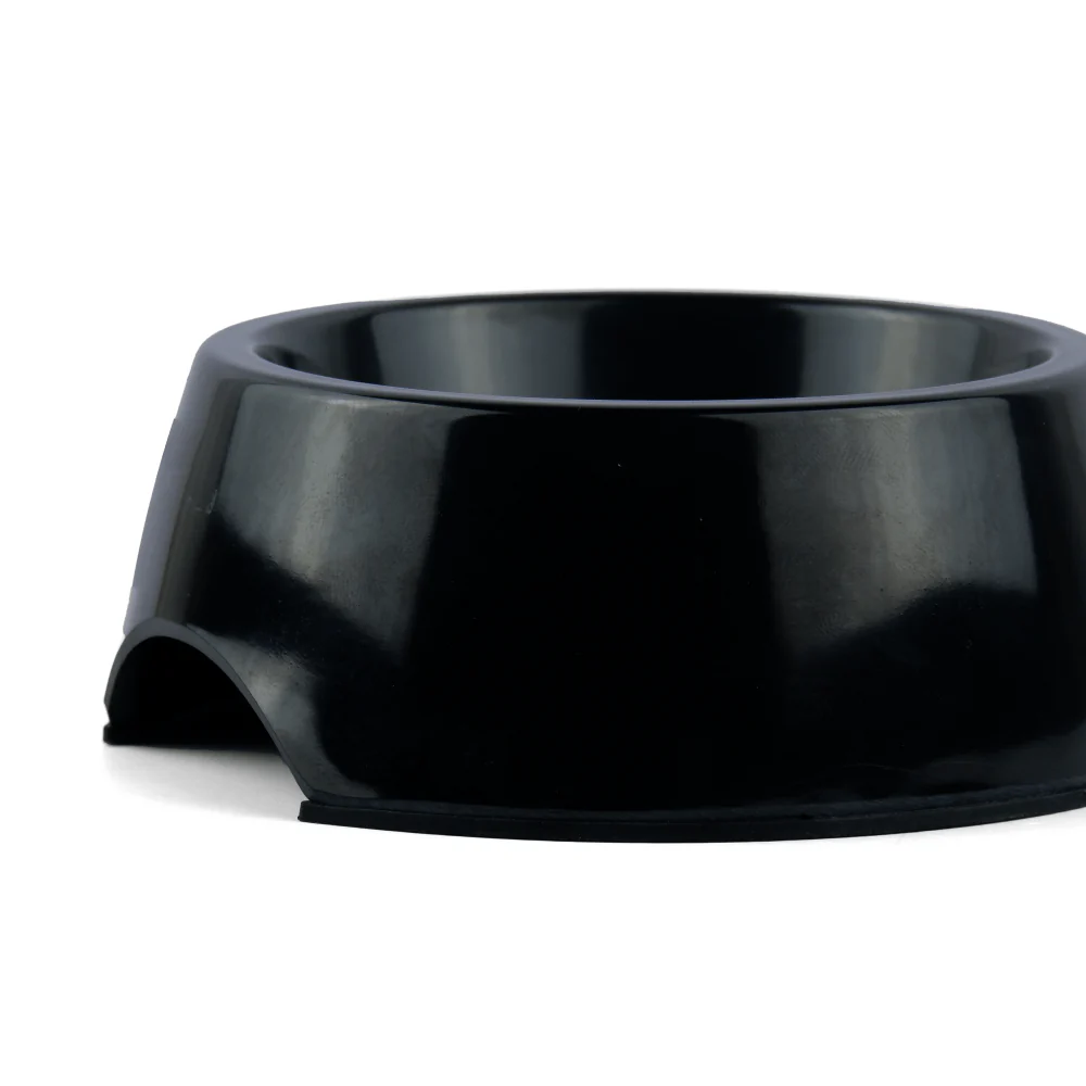 Basil Solid Color Melamine Bowl for Dogs and Cats (Black) - Image 3