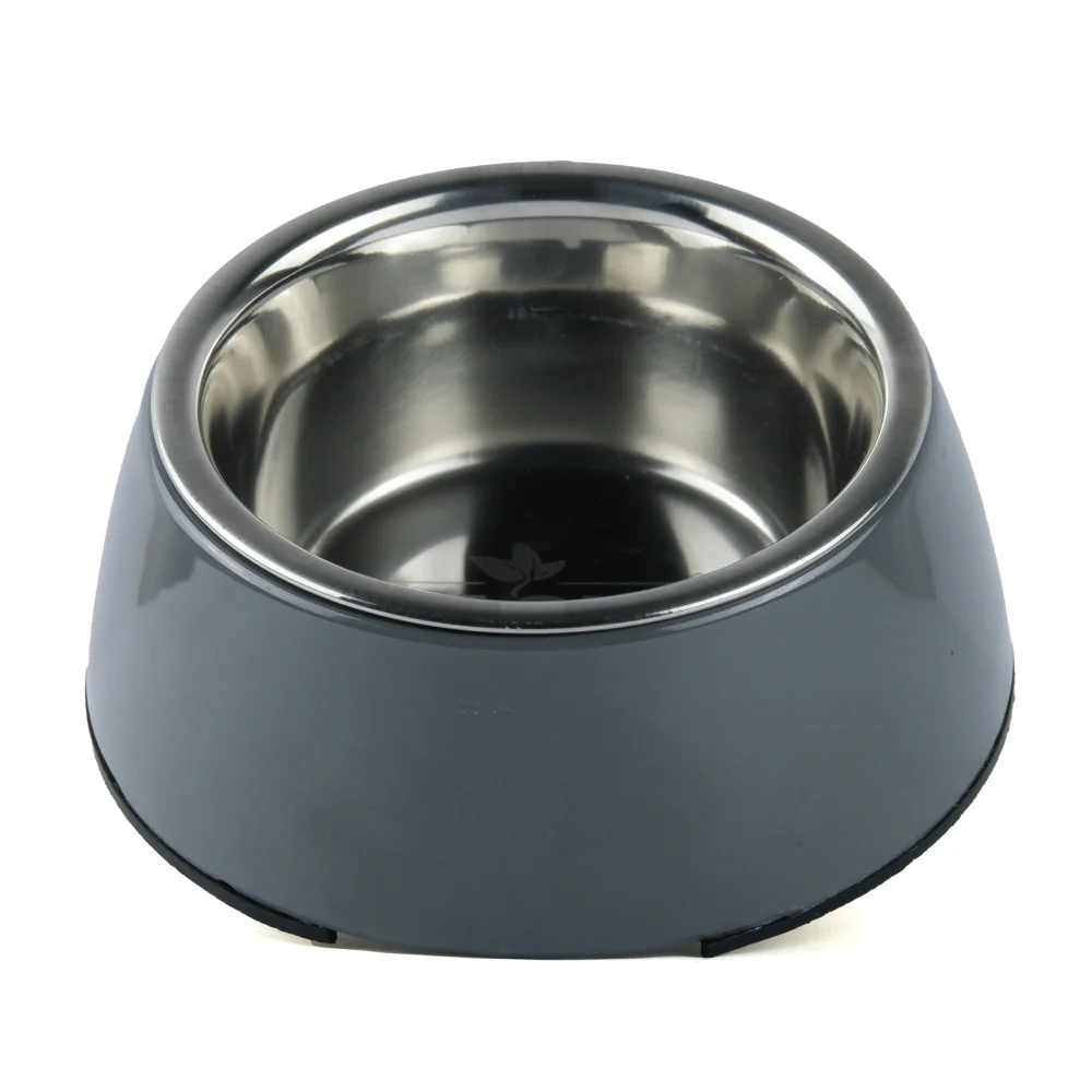 Basil Solid Color Melamine Bowl for Dogs and Cats (Grey) - Image 2