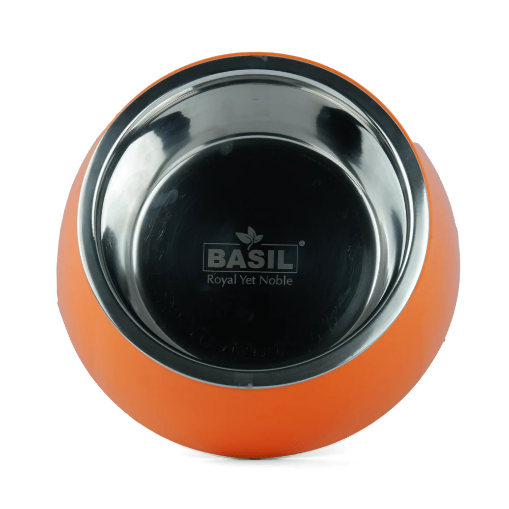 Basil Solid Color Melamine Bowl for Dogs and Cats (Orange) - Image 3