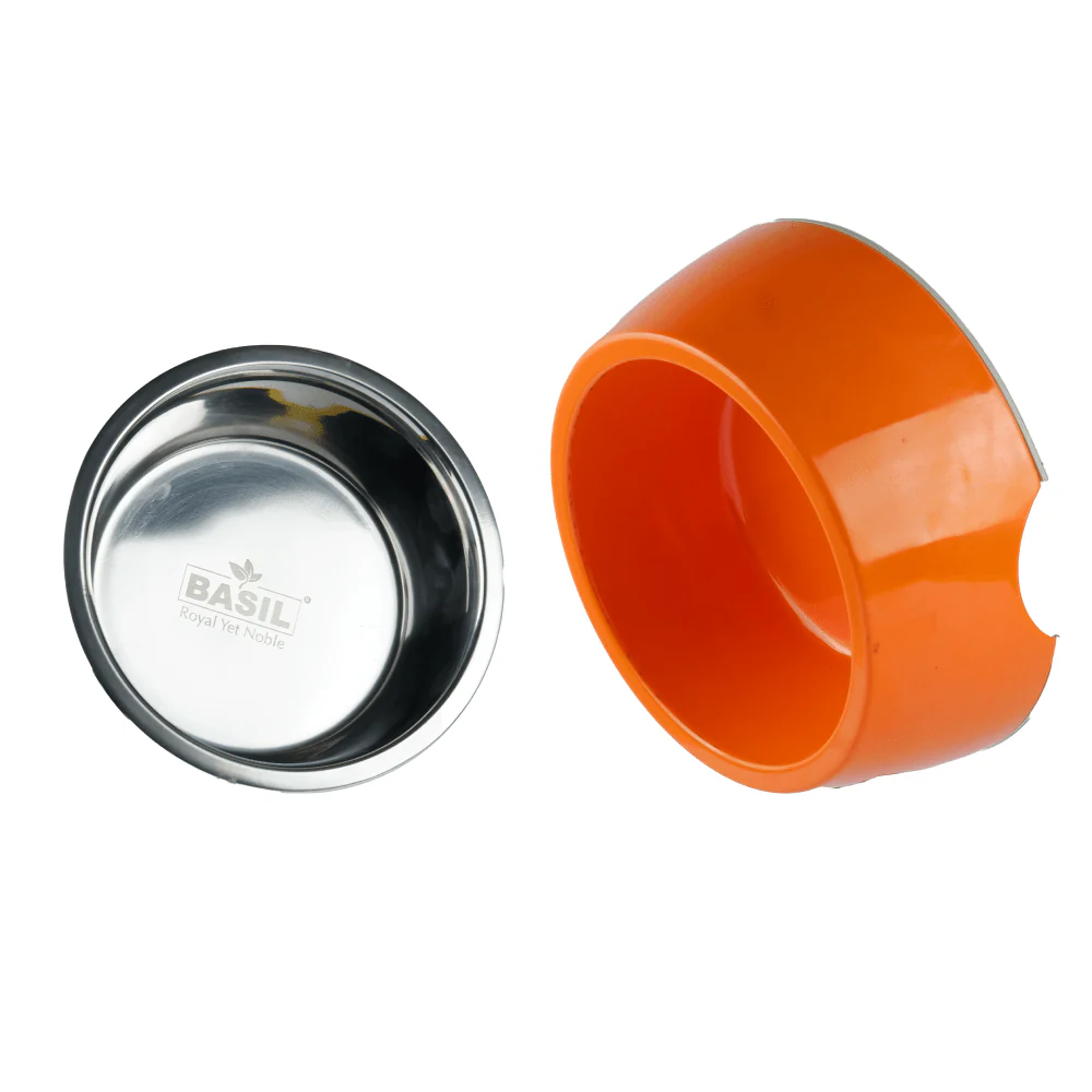 Basil Solid Color Melamine Bowl for Dogs and Cats (Orange) - Image 4