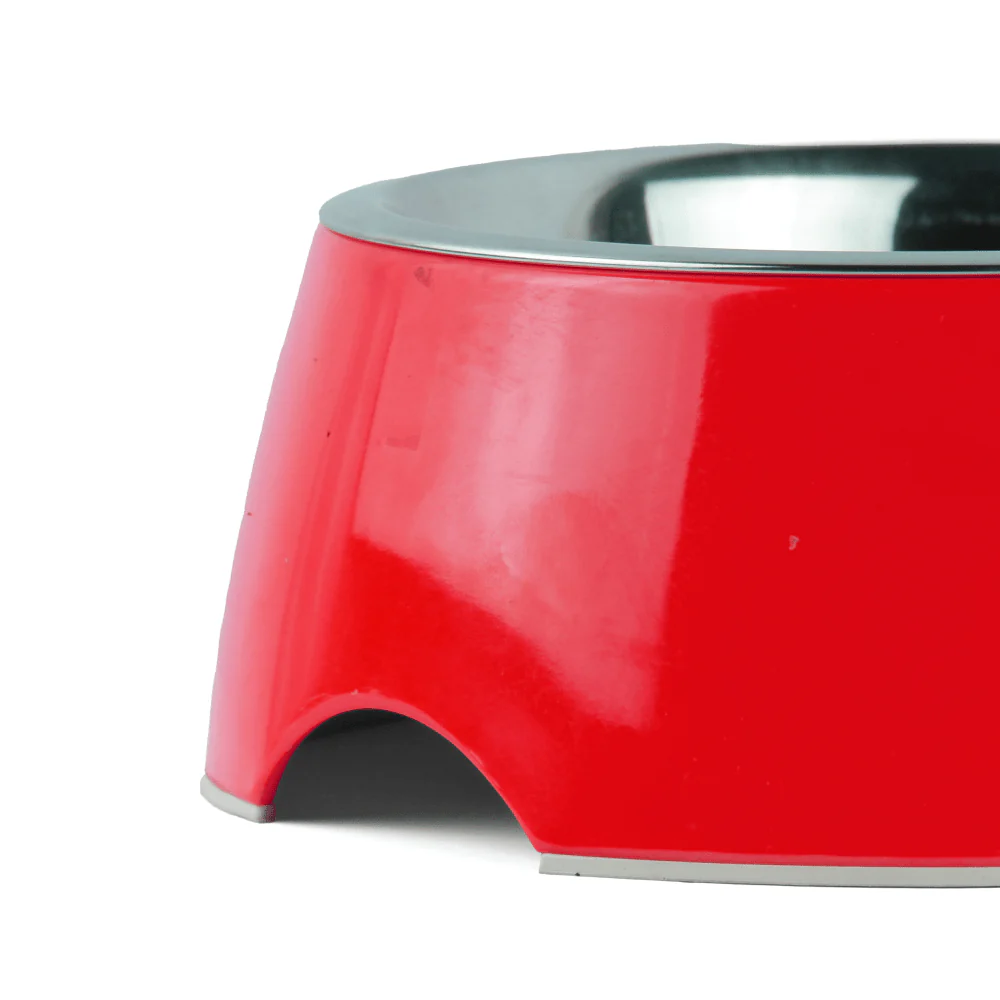 Basil Solid Color Melamine Bowl for Dogs and Cats (Red) - Image 2