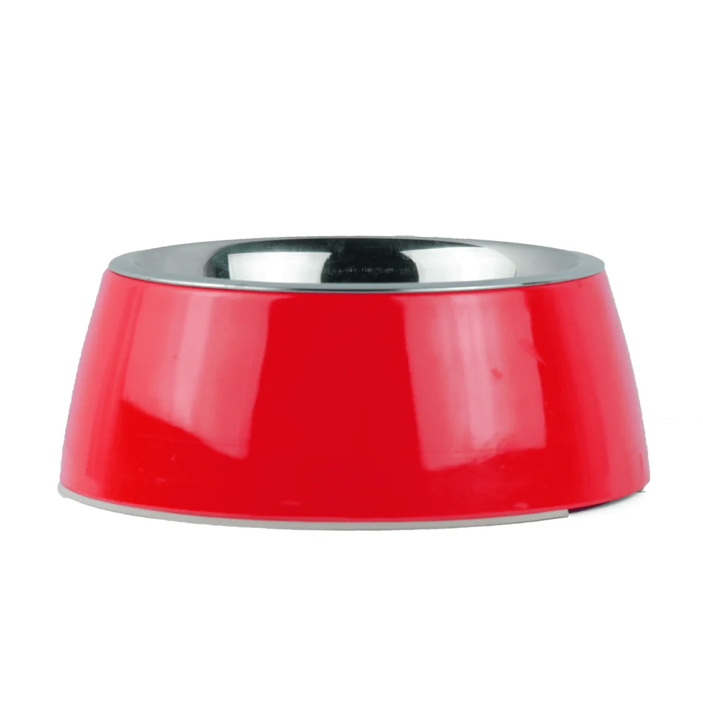 Basil Solid Color Melamine Bowl for Dogs and Cats (Red) - Image 5
