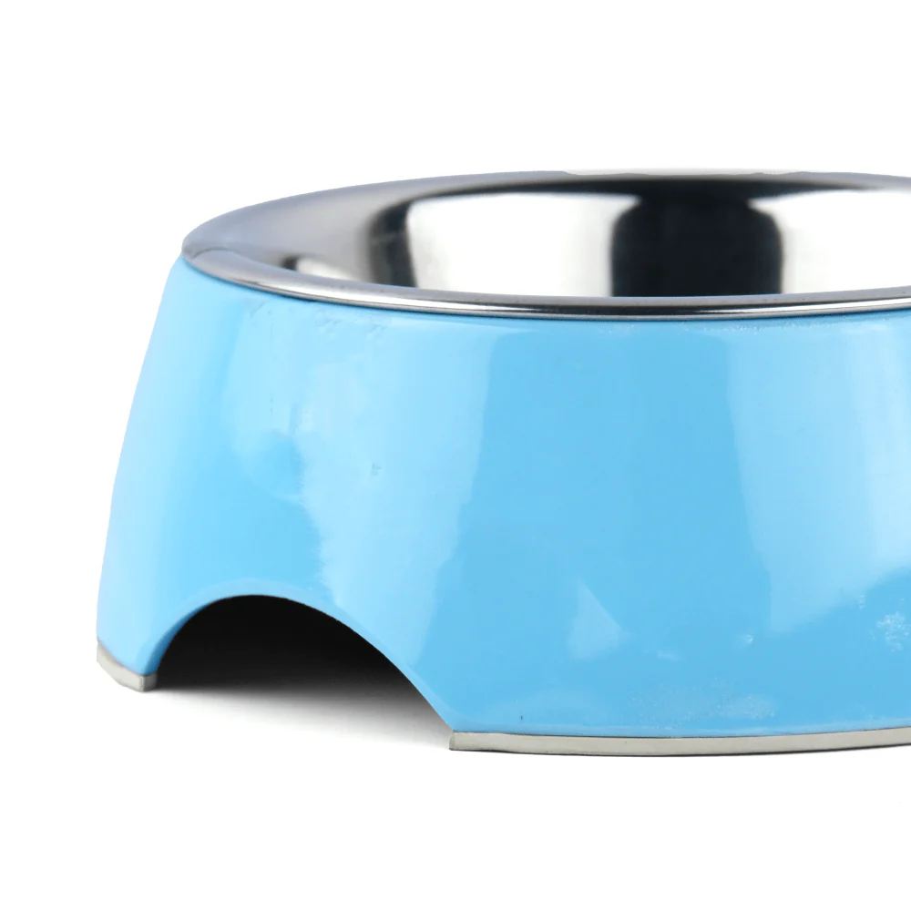 Basil Solid Color Melamine Bowl for Dogs and Cats (Blue) - Image 2
