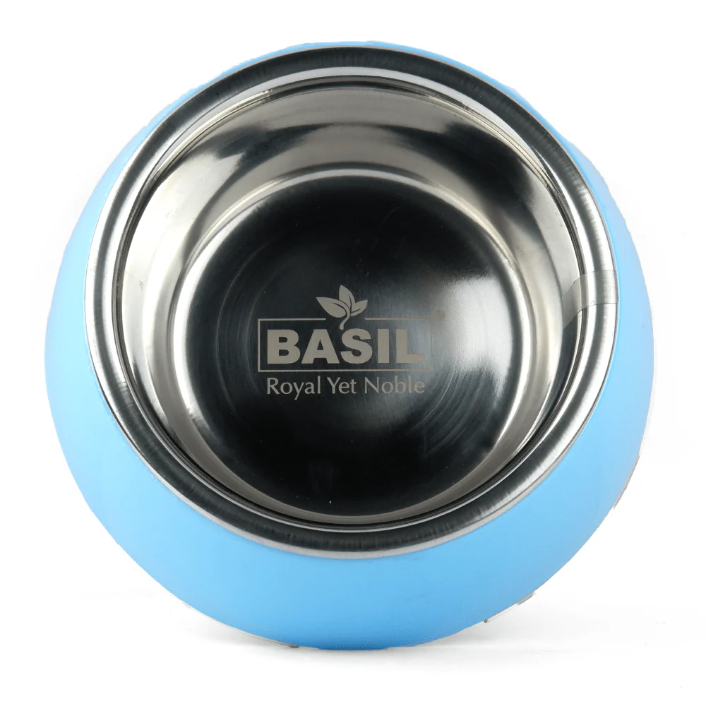Basil Solid Color Melamine Bowl for Dogs and Cats (Blue) - Image 5