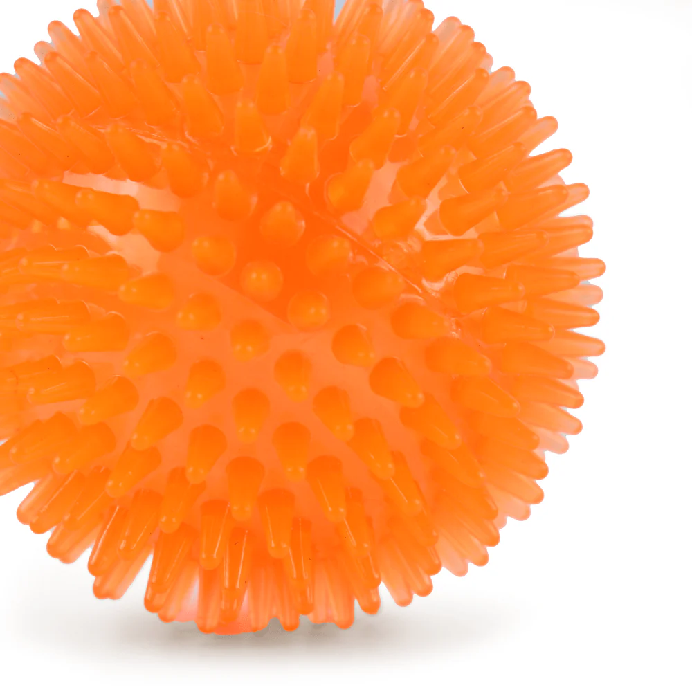 Basil Squeaky Rubber Ball Toy for Dogs (Orange) | For Medium Chewers (Orange) - Image 3