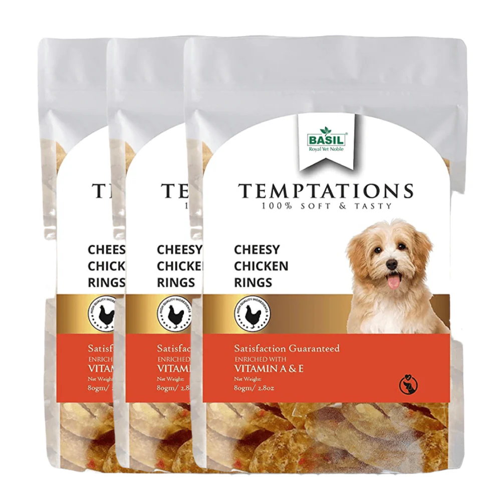 Basil Temptations Cheesy Chicken Rings Dog Treat - Image 5