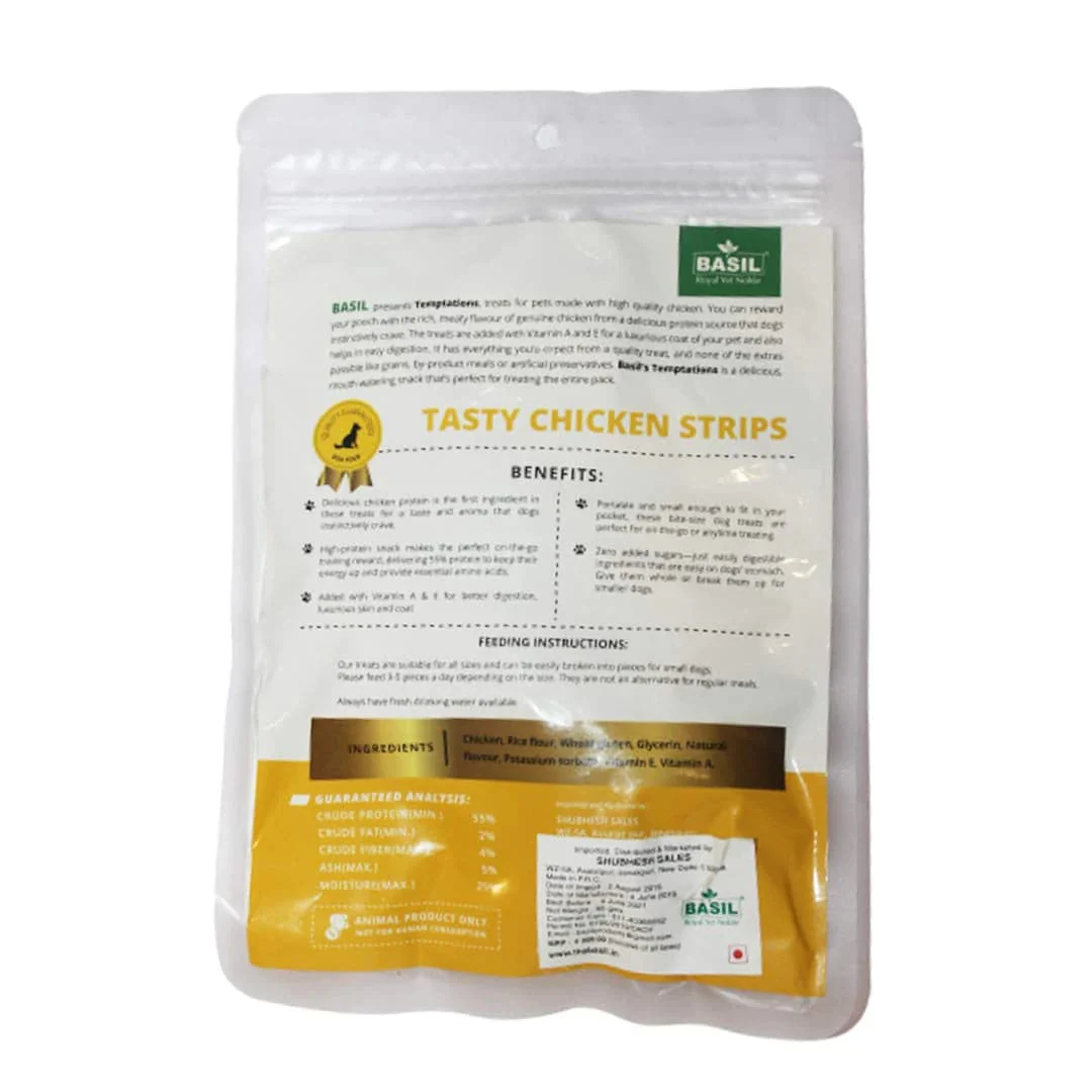 Basil Temptations Chicken Strips Dog Treat - Image 3