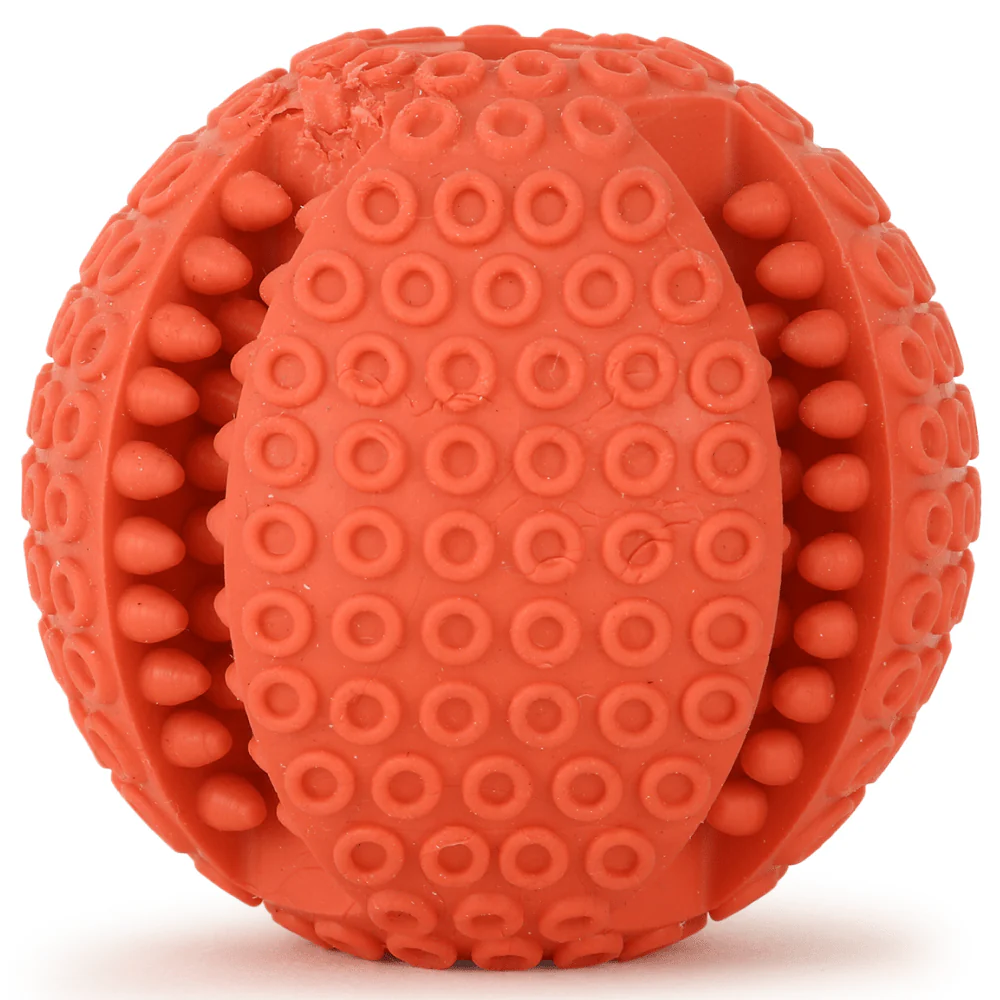 Basil Treat Dispensing Solid Chew Ball Toy for Dogs (Orange) - Image 3