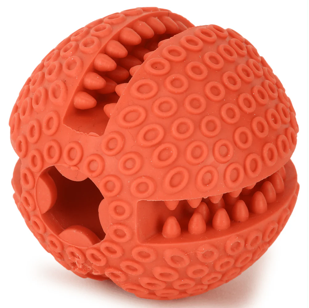 Basil Treat Dispensing Solid Chew Ball Toy for Dogs (Orange) - Image 4