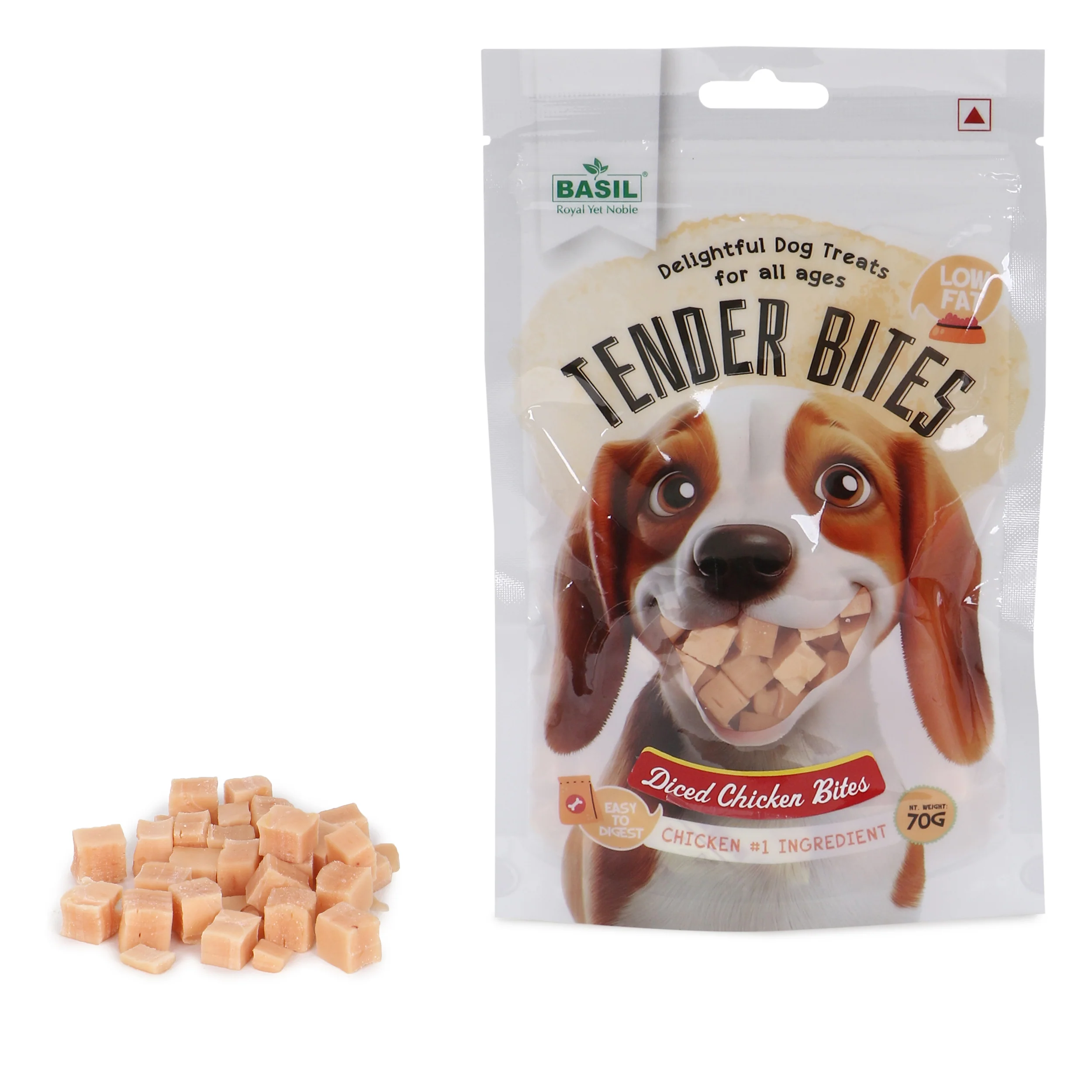 Basil Tender Diced Chicken Bites Strips Dog Treats - Image 4