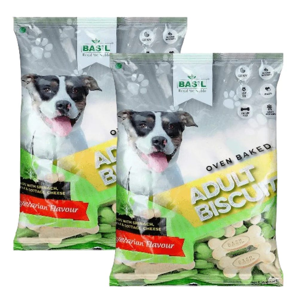 Basil Veg Bone Shaped Adult Dog Biscuits - Image 7