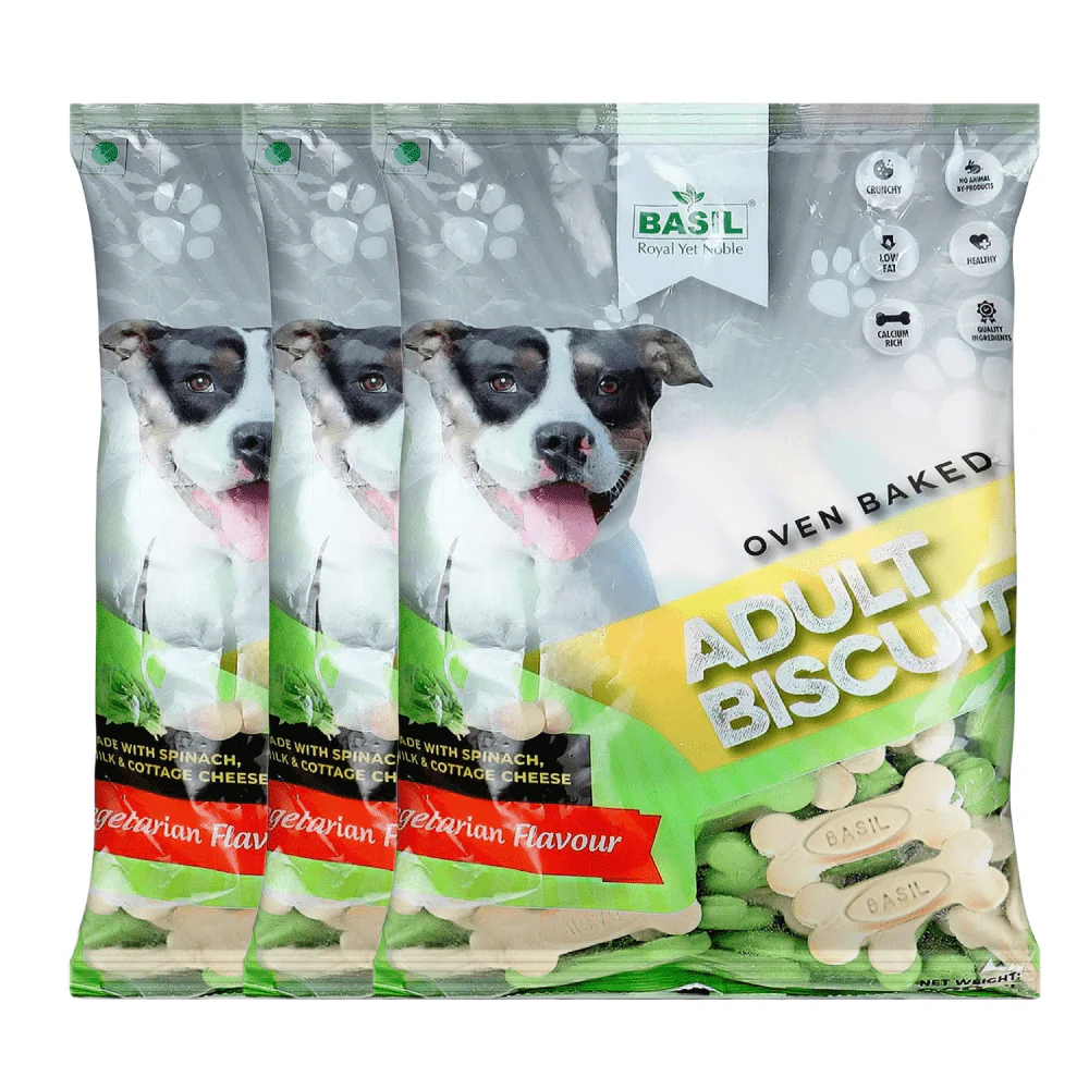 Basil Veg Bone Shaped Adult Dog Biscuits - Image 9