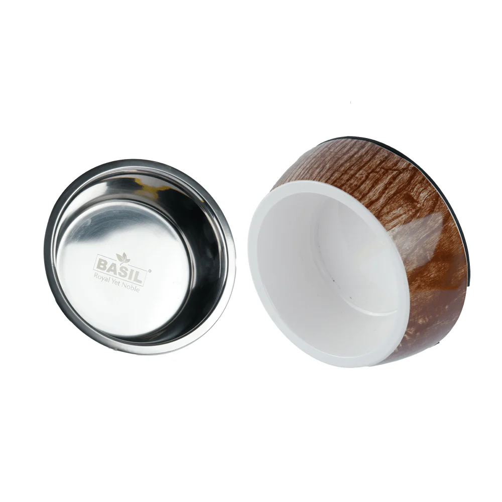 Basil Wooden Print Melamine Bowl for Dogs and Cats - Image 2