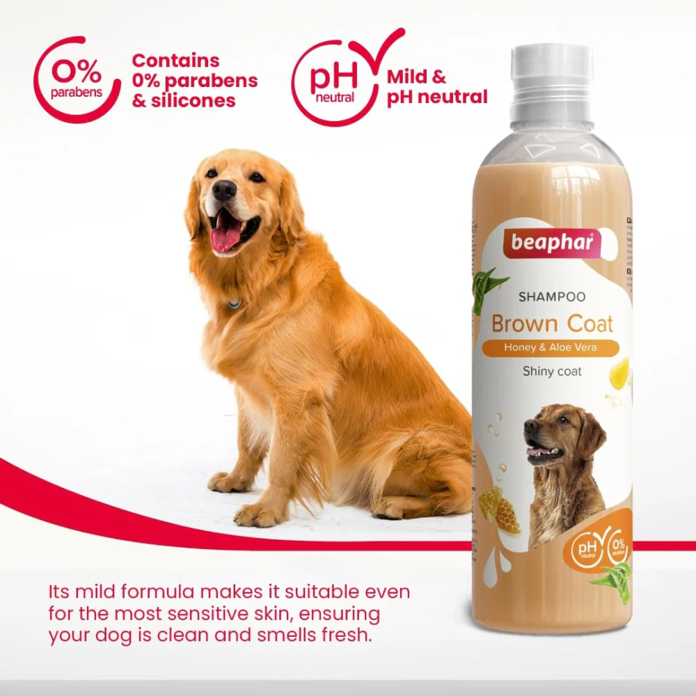 Beaphar Honey & Aloe Vera Herbal Brown Coat Dog Shampoo - Image 4