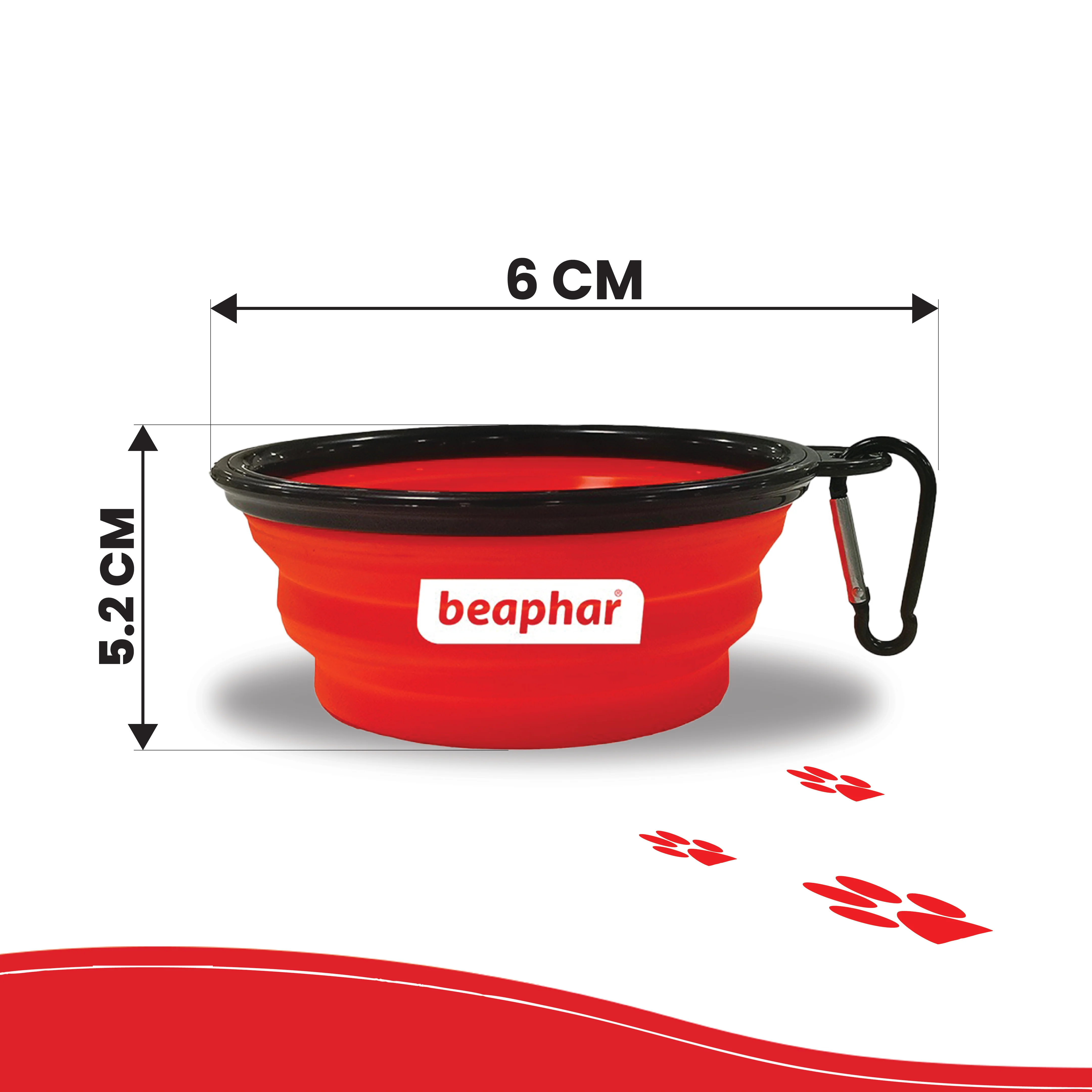 Beaphar Foldable Travel Silicon Bowl for Dogs and Cats (Red) - Image 2